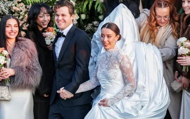 Dünya şahmatının liderinin toyu oldu