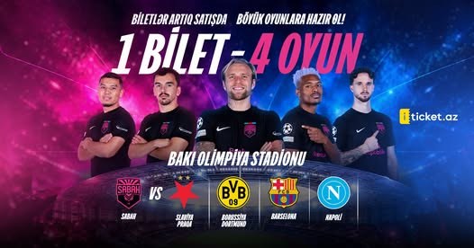 "Sabah"ın Çempionlar Liqası oyunları üçün biletlər satışa çıxarıldı