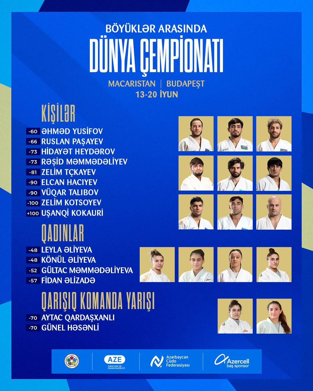 Dünya çempionatına yollanacaq cüdo millisinin heyəti açıqlandı