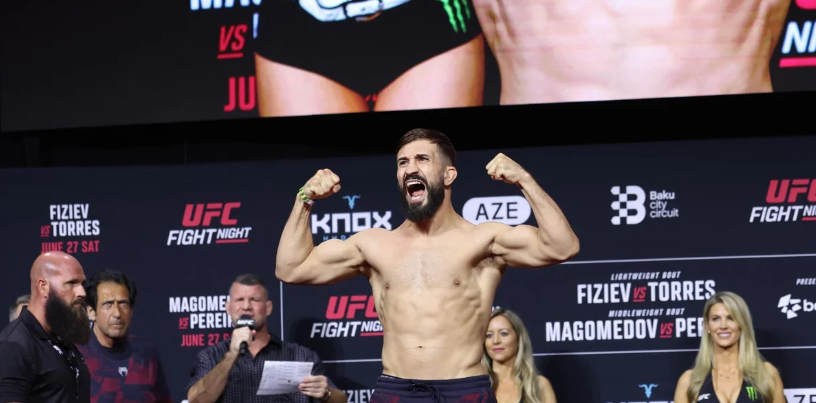 Bakıdakı UFC turnirindən əvvəl döyüşçülər üz-üzə gəliblər