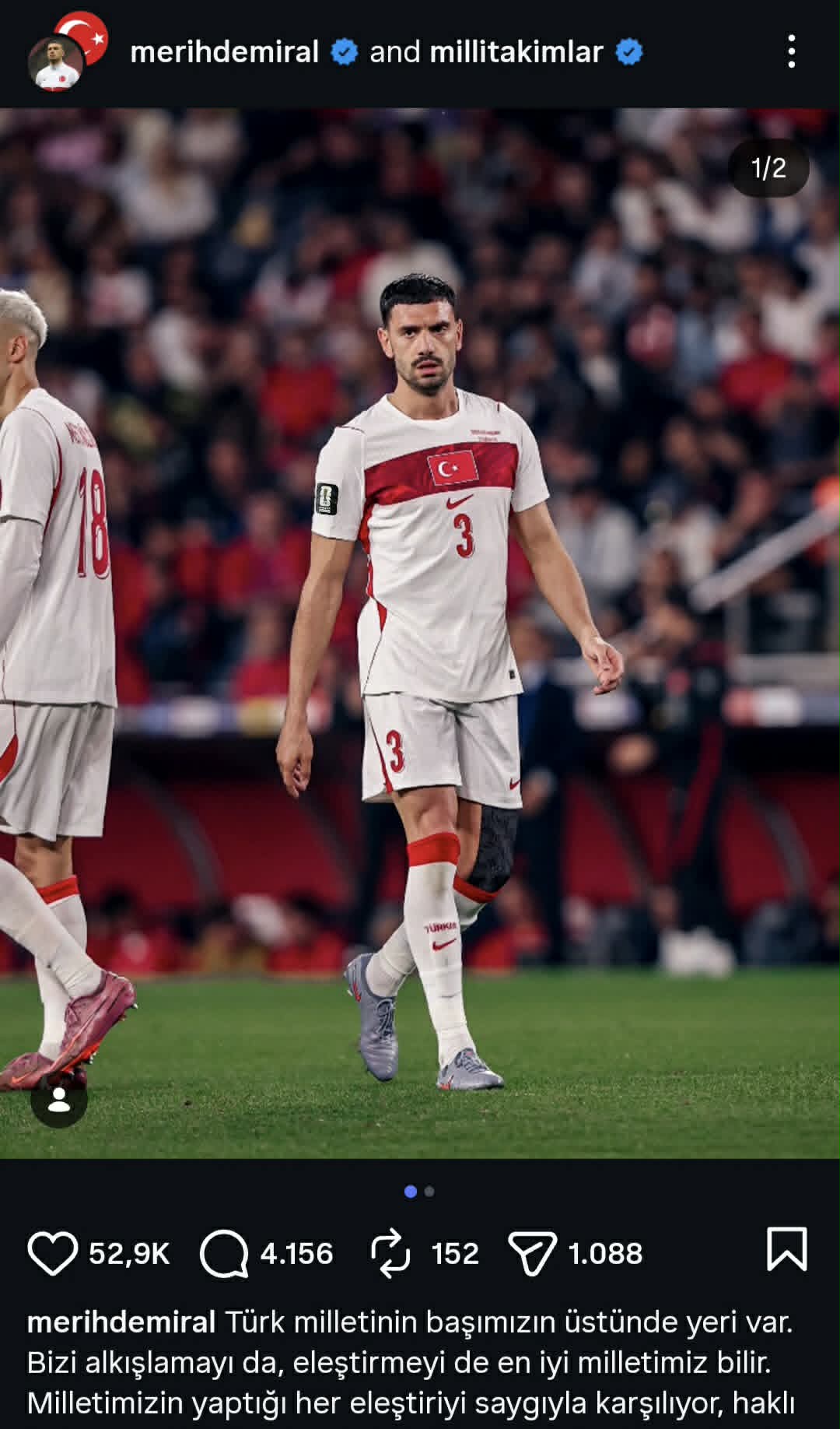 Merih Demiral: "Xalqımızı məyus etdiyimiz üçün üzr istəyirik"