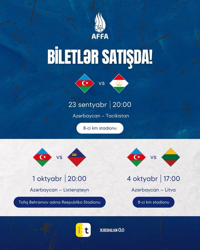 Millinin oyunlarının biletləri satışa çıxarılıb