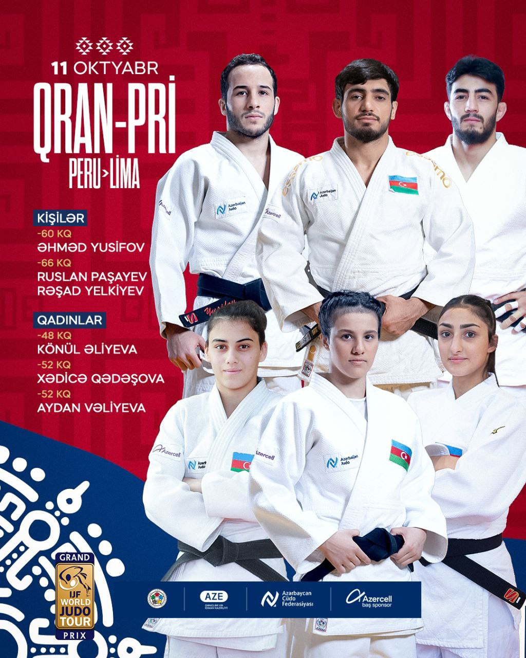 Bu gün Azərbaycan cüdoçuları Limada tatamiyə çıxır