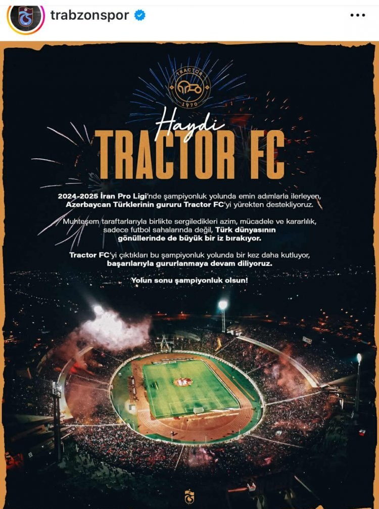 Türkiyə klubundan "Traktor"a dəstək