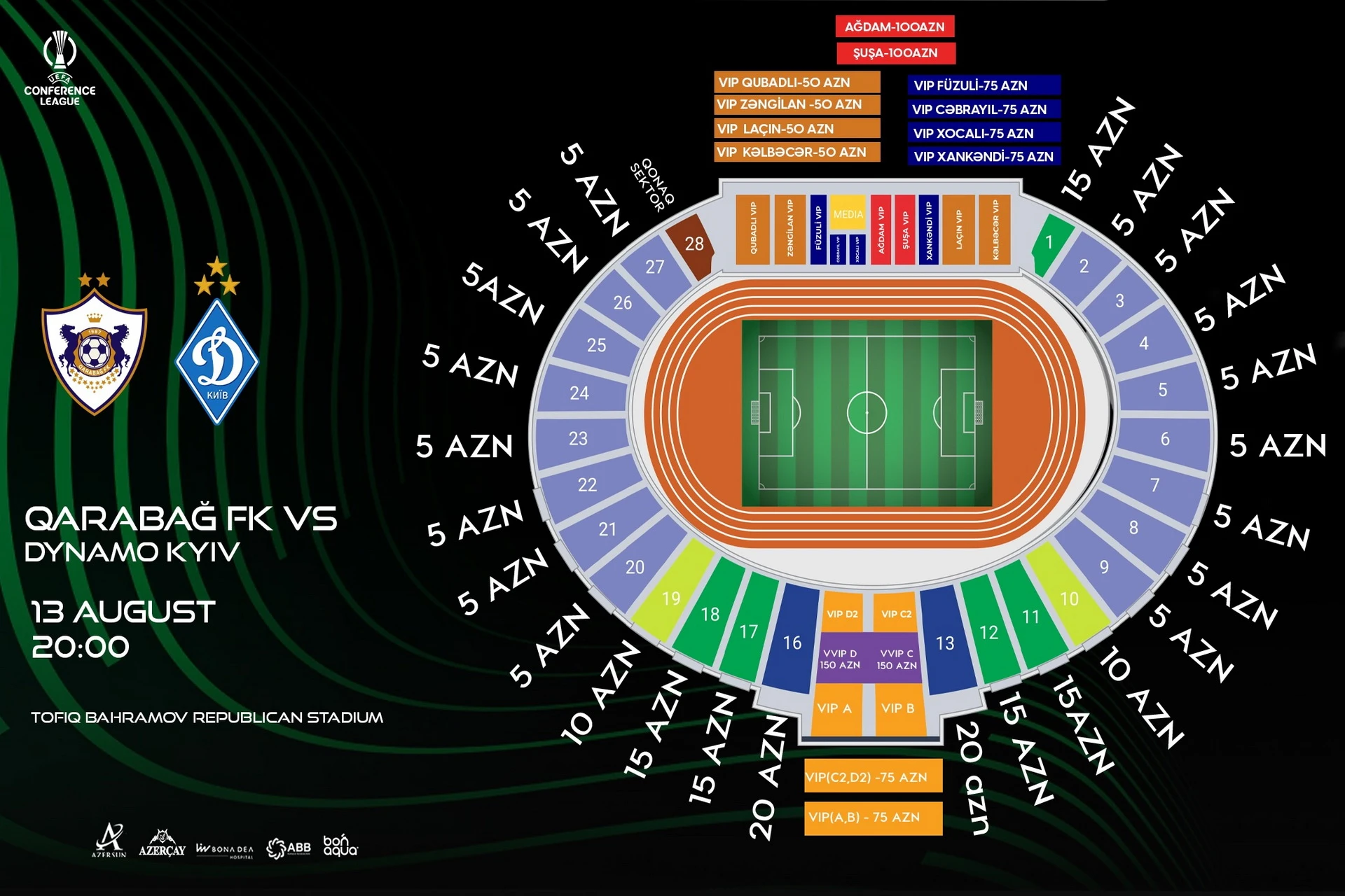 "Qarabağ" - "Dinamo" oyununu stadiondan izlmək istəyənlər üçün