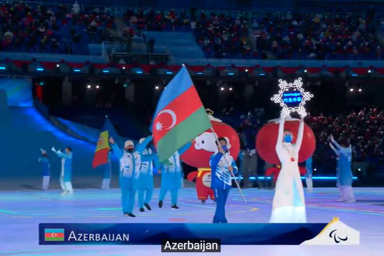 Pekin-2022: Azərbaycan nümayəndələri açılış mərasimində paraddan keçdi